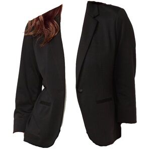LC Lauren Conrad Black Ponte Blazer L – Winter Office & Layering Essential